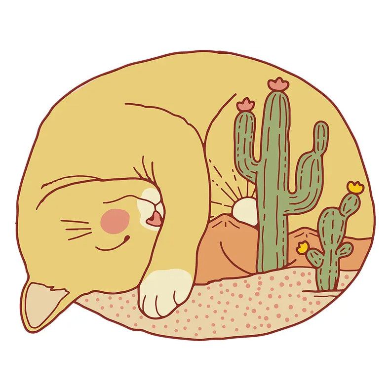 Sleepy Cat Desert Sticker