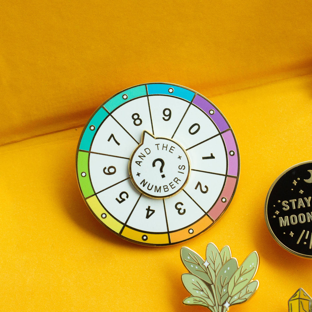 One Number Pin Spinning Numbers Enamel Pin