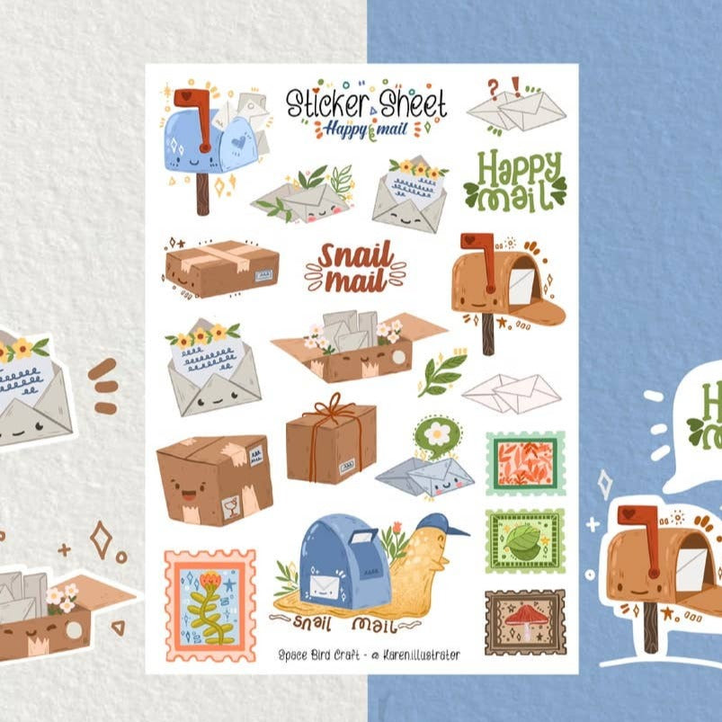 Posting Mail Sticker Happy Mail Sticker Sheet – Little Craft Place