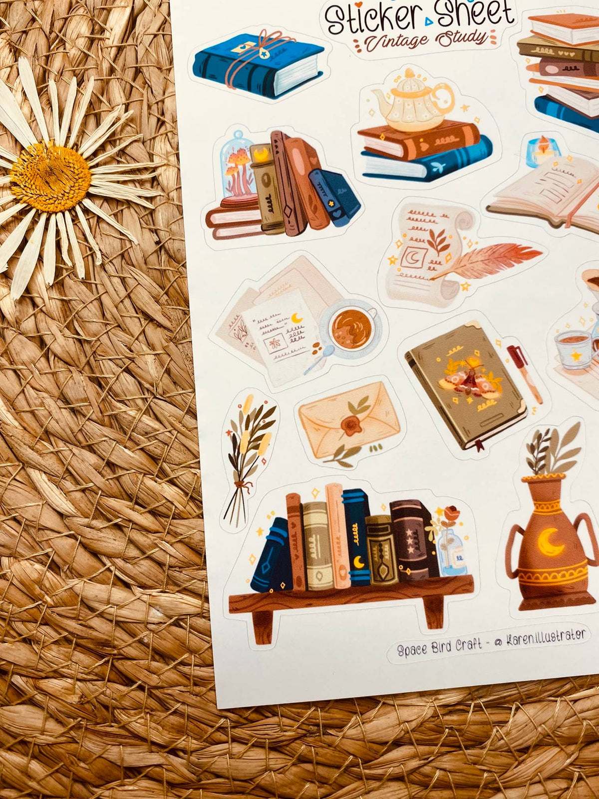 Study Notes Stickers Vintage Study Sticker Sheet – Little Craft Place