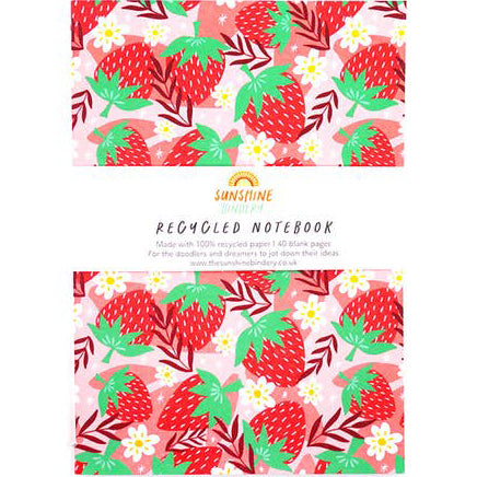 Strawberries A5 Recycled Jotter Notebook