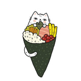 Pegatina de temaki de gato sushi 