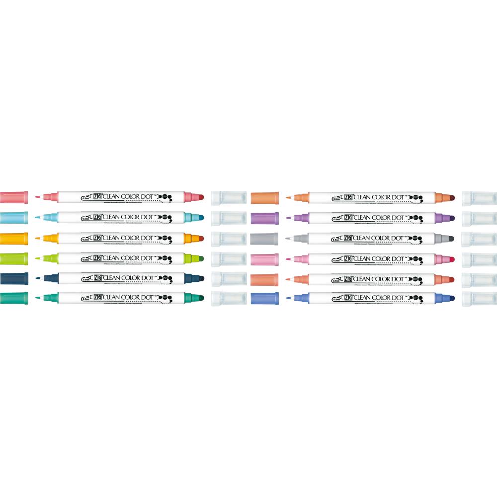Kuretake ZIG Clean Color Dot Dual-Tip Markers 12/Pkg – Little