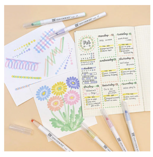 ZIG Clean Color Dot Markers Mild Smoky 6/pkg