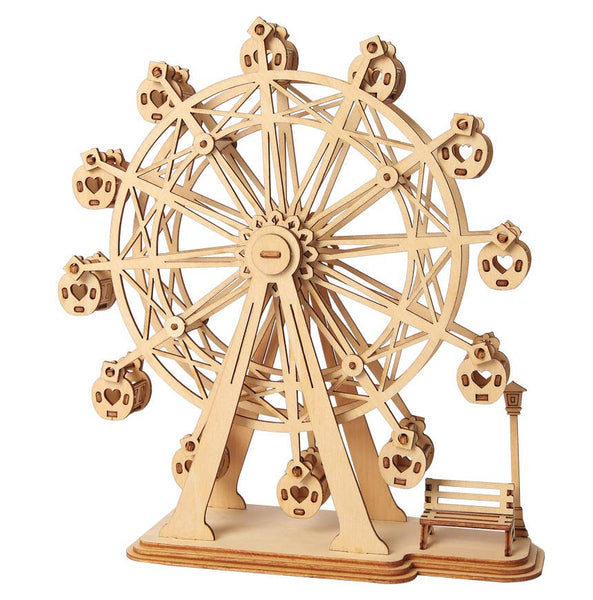 Ferris Wheel, Modern Vintage Style, Laser-Cut DIY 3D Wooden Puzzle