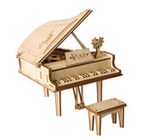 Piano, Modern Vintage Style, Laser-Cut DIY 3D Wooden Puzzle.