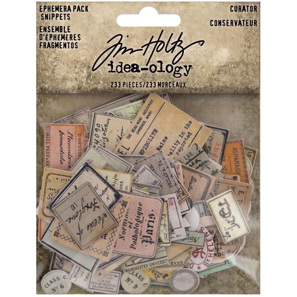 Fragmentos de efímeras de Idea-Ology del curador, 233 por paquete, Tim Holtz 