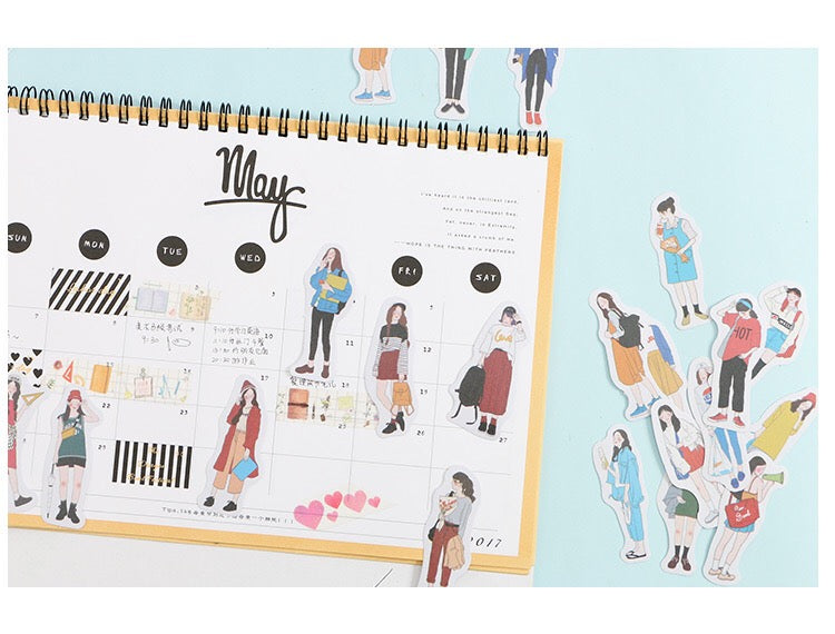 People Washi Flake Sticker