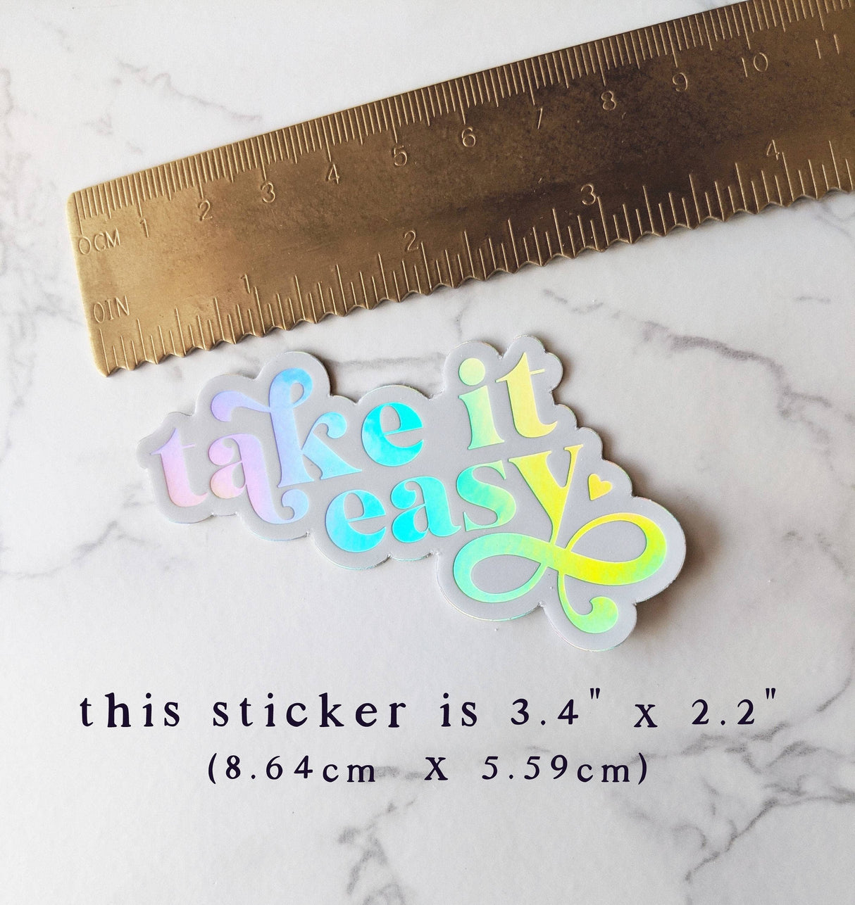 Take It Easy Rainbow Holographic Vinyl Sticker