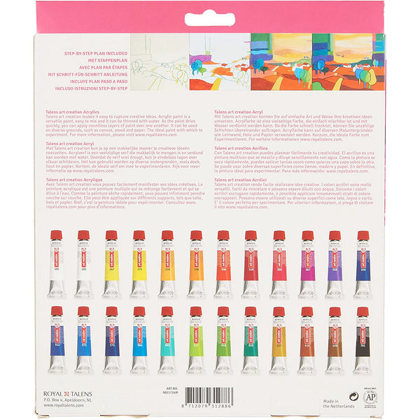 Talens Art Creation Acrylic Paint, 12 mL, Assorted Colors, Set Of 24 Tubes