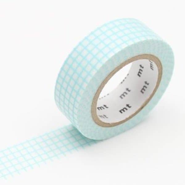 Cinta washi con cuadrícula MT en azul menta Graph Hougan