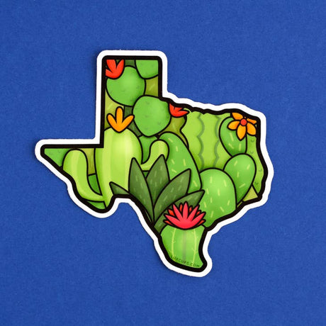 Pegatina de cactus de Texas