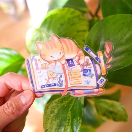 Thousand Skies Kitten's Journal Vinyl Sticker (Clear)