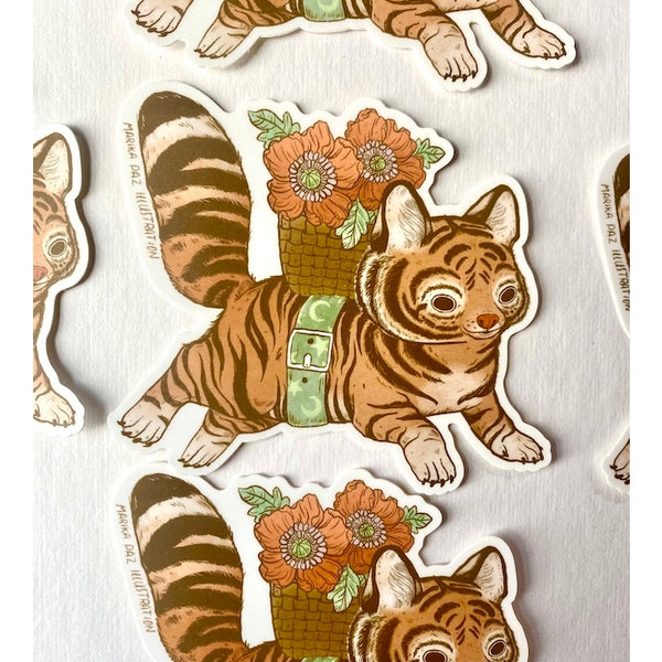 Tiger Blossom Vinyl Sticker