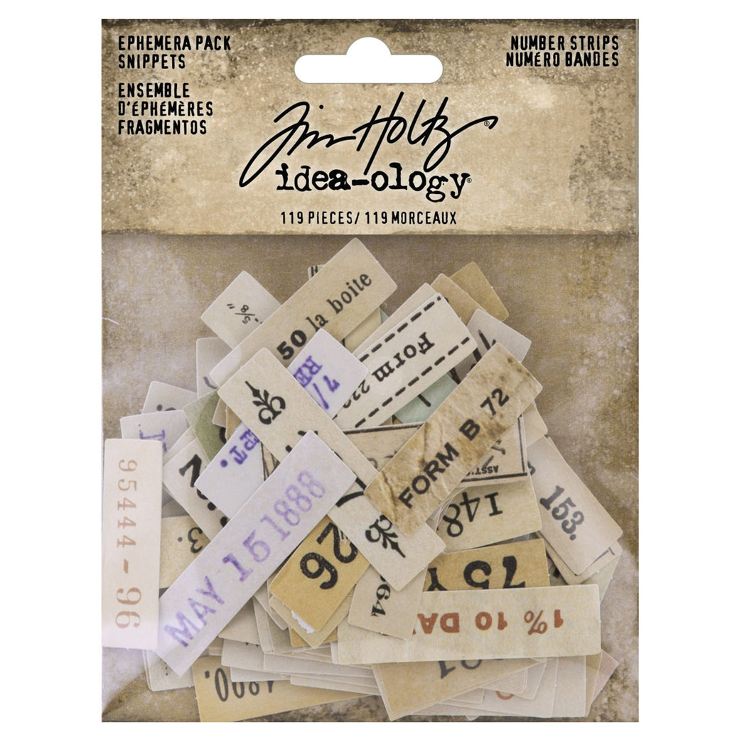 Idea-Ology Ephemera Snippets Number Strips 119/Pkg