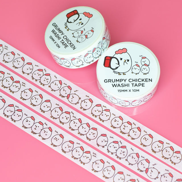 Robot Dance Battle Tiny Grumpy Chicken Washi Tape