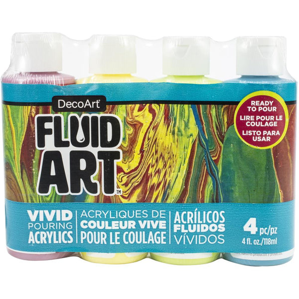 50% OFF - Tropical DecoArt FluidArt Paint Pouring Value Pack 4/Pkg
