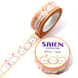 Seal Japanese Washi Tape SAIEN. Create your projects using this super cute Japanese Washi Tape. They are easy to tear, you can write on it and they are easy to reposition. Featuring bright and colorful designs, this easy-to-use tape is a wonderful accent for scrapbooks, albums, journals, frames, tables and even walls! 