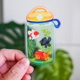 Pegatina de vinilo con diseño de pez dorado del primer kit Splash (transparente)