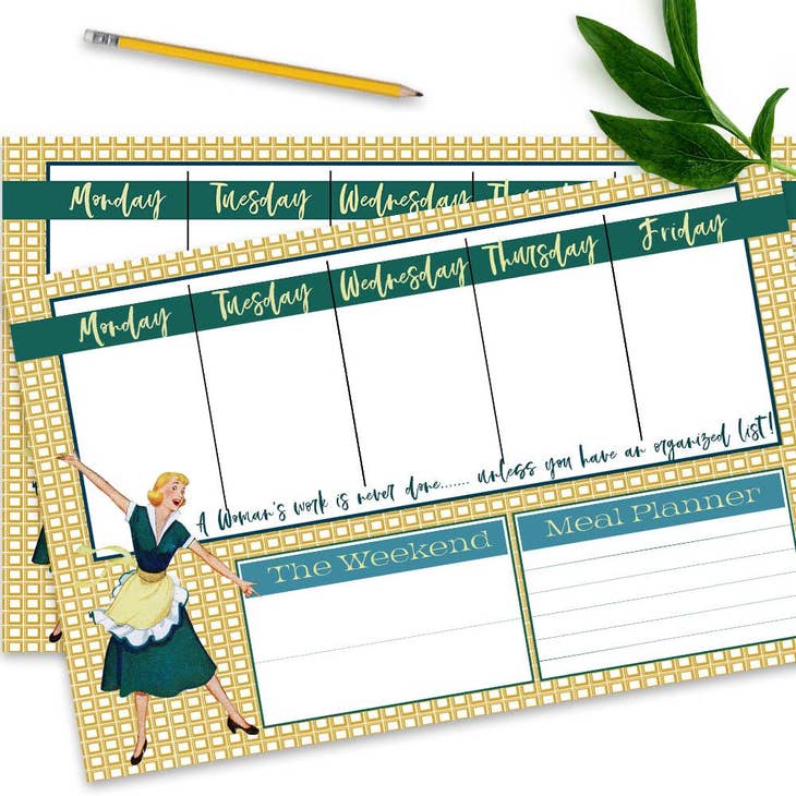 Vintage Housewife Notepad Weekly Planner
