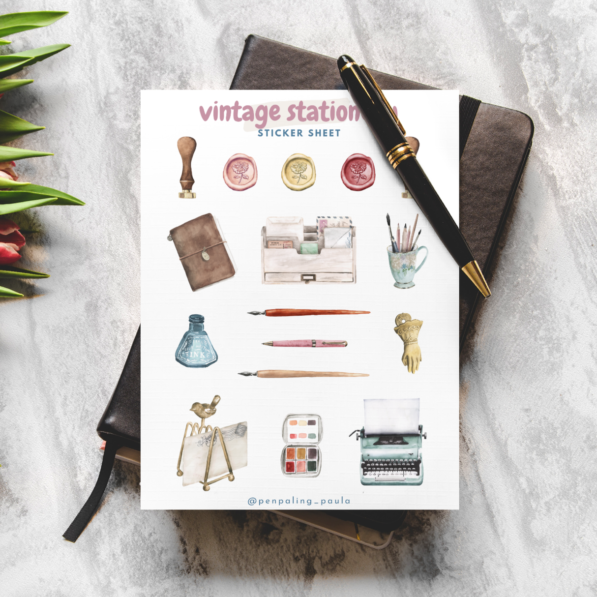 Vintage Stationery Sticker Sheet