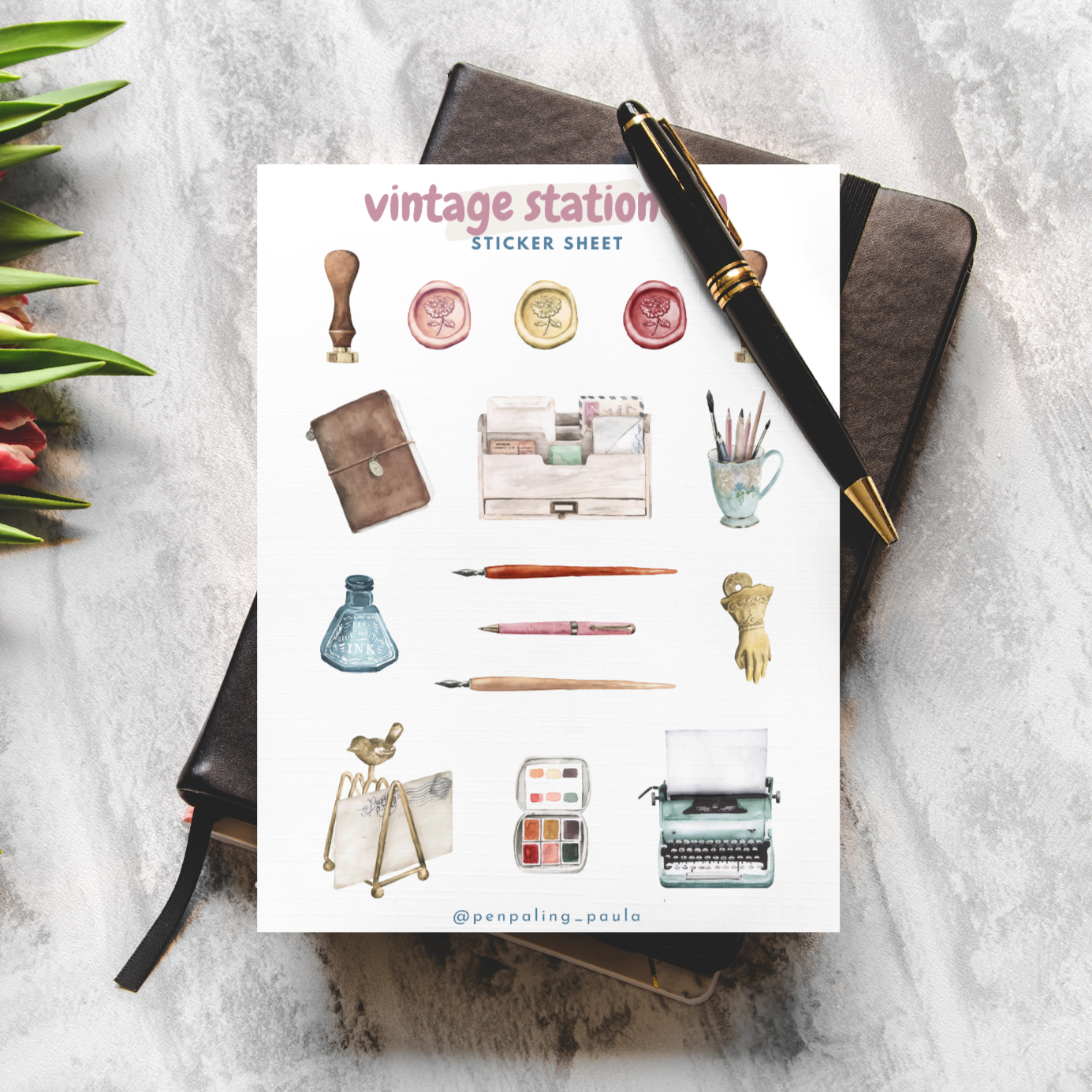 Vintage Stationery Sticker Sheet