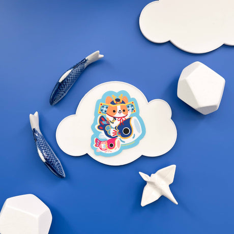 Corgi and Carp Japantown Vinyl Sticker