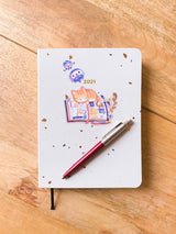 Vinilo adhesivo para diario de gatito (transparente)