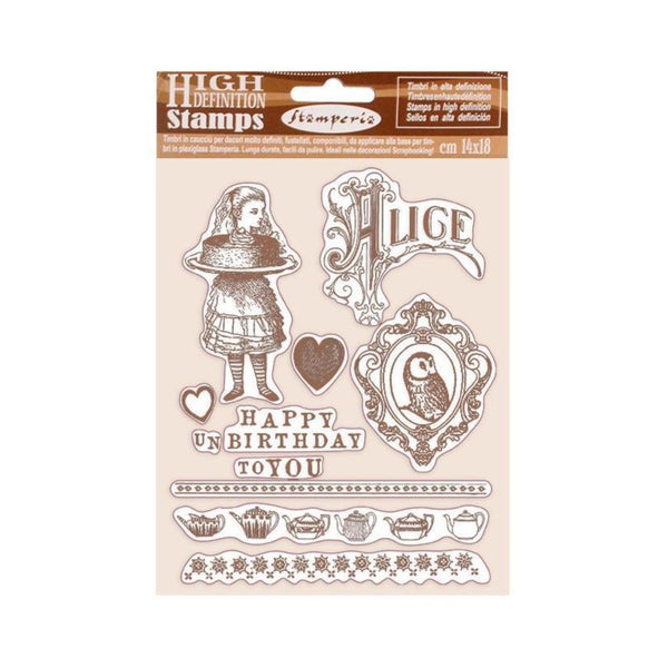Happy Birthday Alice Cling Rubber Stamp 5.5"X7"