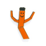 Wacky waving inflatable arm flailing tube man lapel pin - 1.5" tall - Rubber clutch - Silver color metal - Cloisonné enamel pin