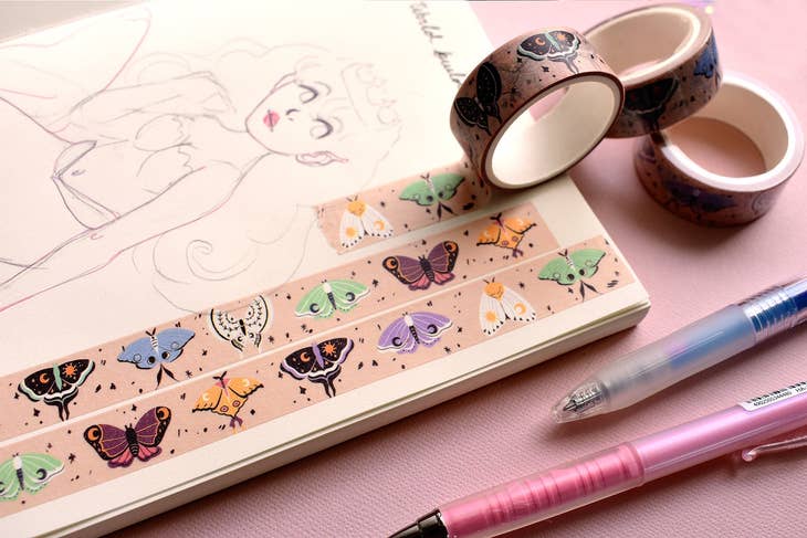 Whimsical Moths Washi Tape