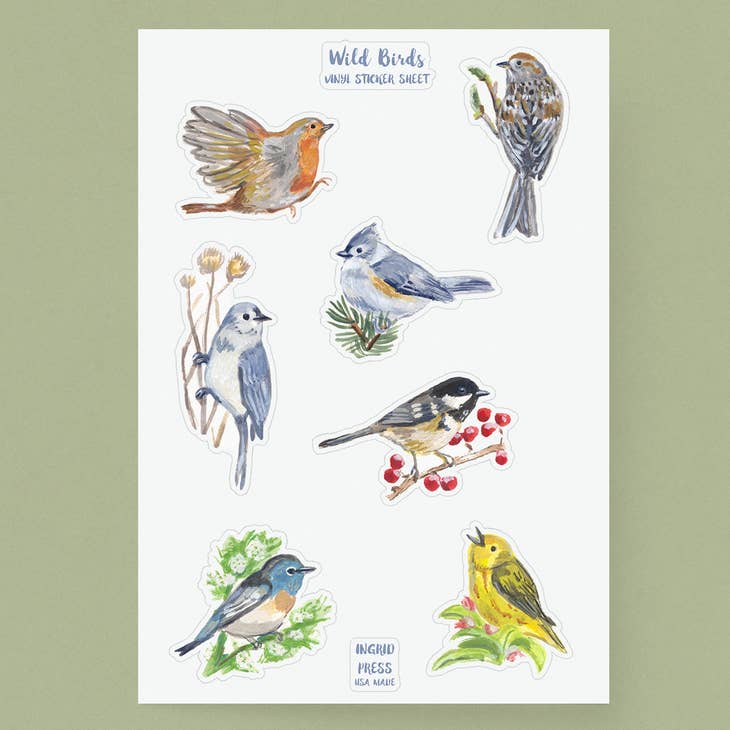 Wildebees Sticker Wild Birds Vinyl Sticker sheets – Little Craft Place