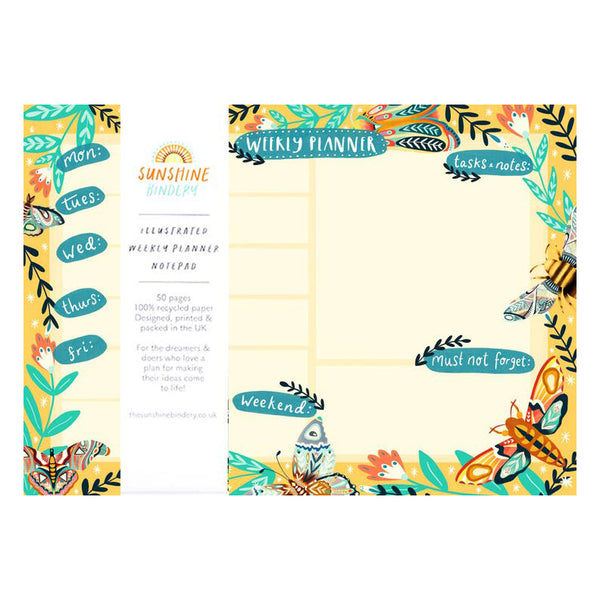 Wild Wings A4 Weekly Planner Notepad