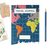 World Map Travel Journal Dark Blue