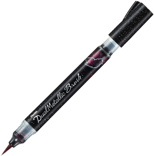 Pentel Dual Metallic Brush Pen - Black and Metallic Red