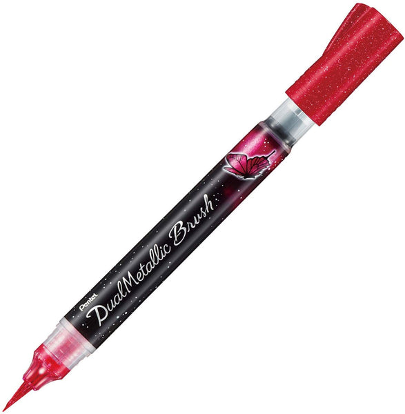 Pentel Dual Metallic Brush Pen - Pink and Metallic Pink