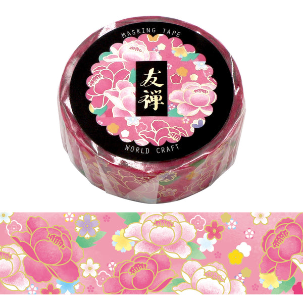 Peony Flower Yuzen Washi Tape