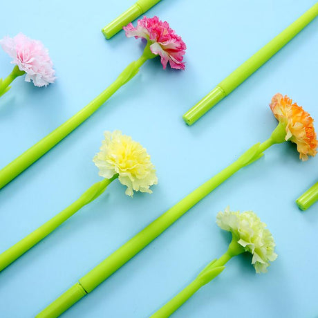 Carnation Flower Gel Pen Black Ink