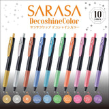 Zebra Gel Ballpoint Pen Sarasa Clip 0.5mm Deco Shine Color, 10 Colors