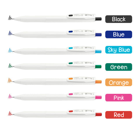 Zebra Sarasa R Gel Ink Pen - 0.4 mm - 7 Color Set