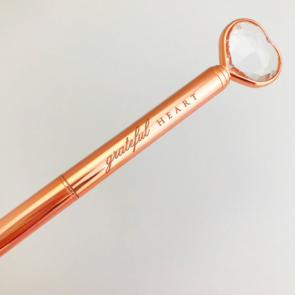Rose Gold Grateful Heart..........These Little Craft Place's Exclusive Heart pens are perfect for planning, for work, home, desk or for school. They will be a beautiful addition to your pen collection! Love them all? Get all 5 designs at discounted rate.