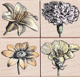 Blossom Etchings Rubber Stamp Set