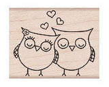 Heart Owls Rubber Stamp