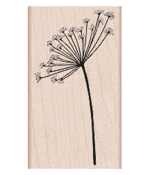 dandelion flower rubber stamp