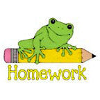 Homework Frog Rubber Stamp