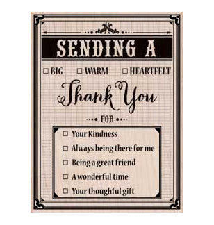 Sending a Thank You Woodblock Craft Stamp
