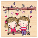 Swinging! Couples on the Swing Love Rubber Stamp
