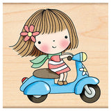 Scooter Mimi Rubber Stamp