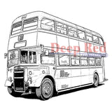 Double Decker Bus Deep Red Cling Stamp