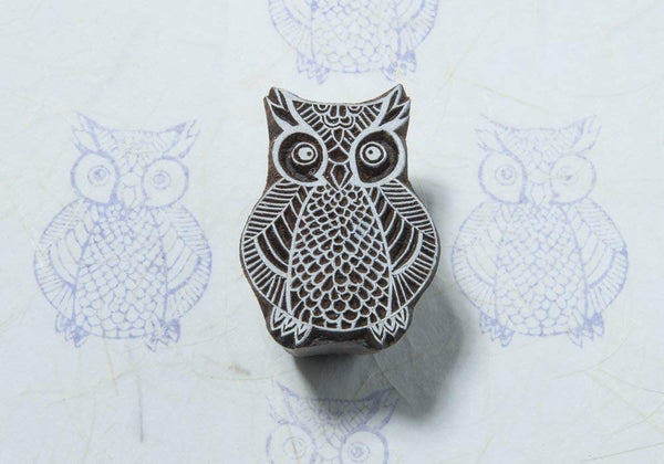 Intricate Owl Blockwallah Intricate Owl Wooden Block Stamp